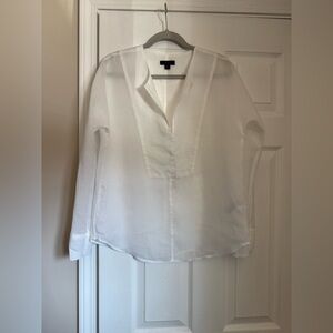 J. Crew Sheer Ramie Long Sleeve Blouse